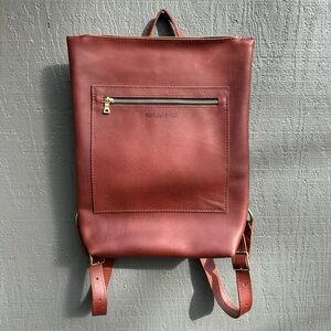 Portland Leather Laptop Backpack in Cognac
